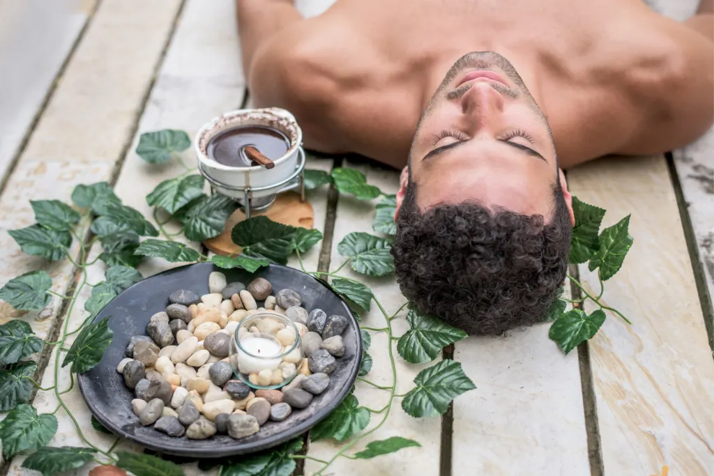 relaxing at the spa for men's health